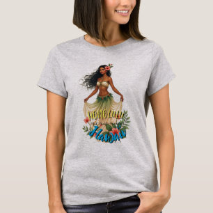 stijl Hawaiian Travel Honolulu Hula Meisje T-shirt