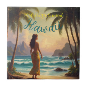  stijl Hawaiian Travel Honolulu Hula Meisje Tegeltje