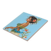 stijl Hawaiian Travel Honolulu Hula Meisje Tegeltje (Zijkant)