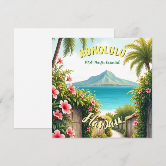  stijl Hawaiian Travel Honolulu Kaart (Voorkant / Achterkant)