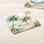  stijl Hawaiian Travel Honolulu Kartonnen Onderzetters (Schuin)