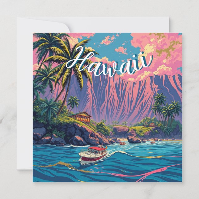  stijl Hawaiian Travel Honolulu Mid-Pacific (Voorkant)