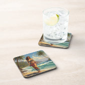  stijl Hawaiian Travel Honolulu Mid-Pacific Bier Onderzetter (Rechterzijde)