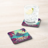 stijl Hawaiian Travel Honolulu Mid-Pacific Bier Onderzetter (Rechterzijde)