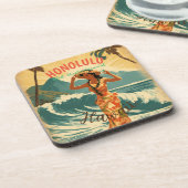  stijl Hawaiian Travel Honolulu Mid-Pacific Bier Onderzetter (Linkerzijde)