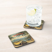  stijl Hawaiian Travel Honolulu Mid-Pacific Bier Onderzetter (Rechterzijde)