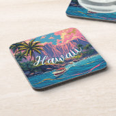  stijl Hawaiian Travel Honolulu Mid-Pacific Bier Onderzetter (Linkerzijde)