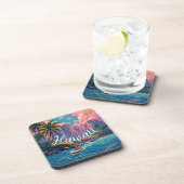  stijl Hawaiian Travel Honolulu Mid-Pacific Bier Onderzetter (Rechterzijde)