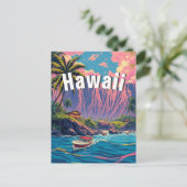 stijl Hawaiian Travel Honolulu Mid-Pacific Briefkaart (Staand voorkant)