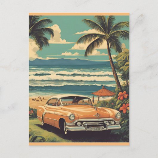 stijl Hawaiian Travel Honolulu Mid-Pacific Briefkaart (Voorkant)