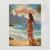 stijl Hawaiian Travel Honolulu Mid-Pacific Briefkaart (Voorkant)