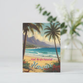  stijl Hawaiian Travel Honolulu Mid-Pacific Briefkaart (Staand voorkant)