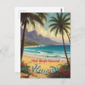  stijl Hawaiian Travel Honolulu Mid-Pacific Briefkaart (Voorkant / Achterkant)