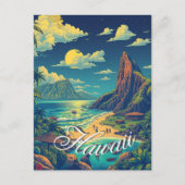 stijl Hawaiian Travel Honolulu Mid-Pacific Briefkaart (Voorkant)