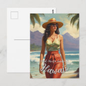  stijl Hawaiian Travel Honolulu Mid-Pacific Briefkaart (Voorkant / Achterkant)