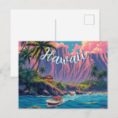  stijl Hawaiian Travel Honolulu Mid-Pacific Briefkaart (Voorkant / Achterkant)