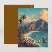 stijl Hawaiian Travel Honolulu Mid-Pacific Briefkaart (Voorkant / Achterkant)