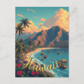 stijl Hawaiian Travel Honolulu Mid-Pacific Briefkaart (Voorkant)