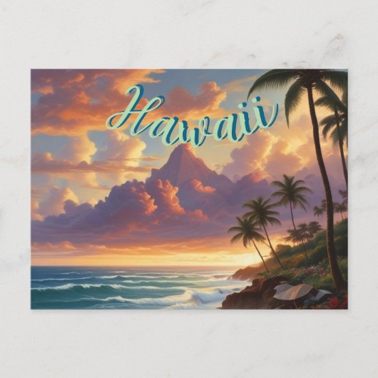 stijl Hawaiian Travel Honolulu Mid-Pacific Briefkaart (Voorkant)