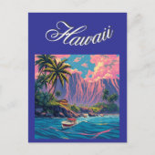  stijl Hawaiian Travel Honolulu Mid-Pacific Briefkaart (Voorkant)