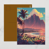  stijl Hawaiian Travel Honolulu Mid-Pacific Briefkaart (Voorkant / Achterkant)
