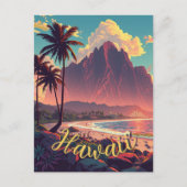  stijl Hawaiian Travel Honolulu Mid-Pacific Briefkaart (Voorkant)