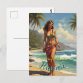  stijl Hawaiian Travel Honolulu Mid-Pacific Briefkaart (Voorkant / Achterkant)