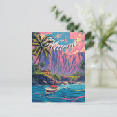  stijl Hawaiian Travel Honolulu Mid-Pacific Briefkaart (Staand voorkant)