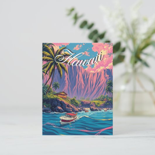  stijl Hawaiian Travel Honolulu Mid-Pacific Briefkaart (Staand voorkant)