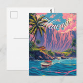  stijl Hawaiian Travel Honolulu Mid-Pacific Briefkaart (Voorkant / Achterkant)