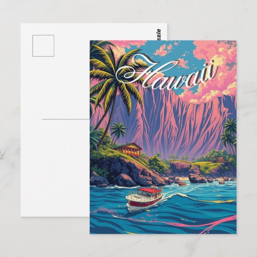  stijl Hawaiian Travel Honolulu Mid-Pacific Briefkaart (Voorkant / Achterkant)
