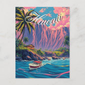  stijl Hawaiian Travel Honolulu Mid-Pacific Briefkaart (Voorkant)