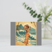 stijl Hawaiian Travel Honolulu Mid-Pacific Briefkaart (Staand voorkant)