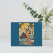 stijl Hawaiian Travel Honolulu Mid-Pacific Briefkaart (Staand voorkant)
