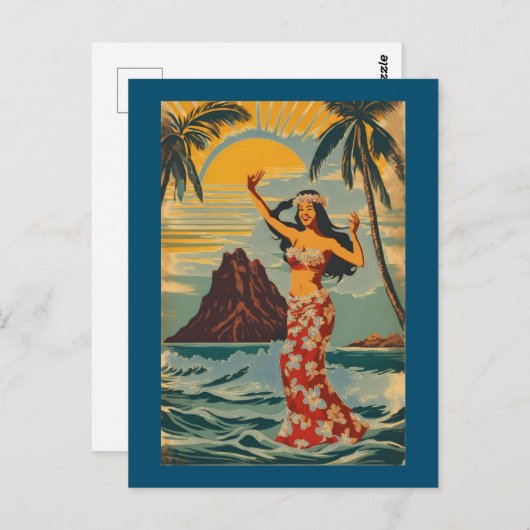  stijl Hawaiian Travel Honolulu Mid-Pacific Briefkaart (Voorkant / Achterkant)