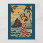  stijl Hawaiian Travel Honolulu Mid-Pacific Briefkaart (Voorkant)