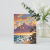  stijl Hawaiian Travel Honolulu Mid-Pacific Briefkaart (Staand voorkant)