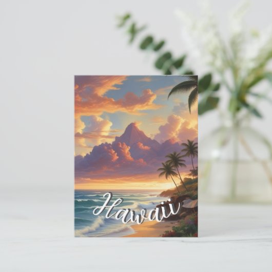  stijl Hawaiian Travel Honolulu Mid-Pacific Briefkaart (Staand voorkant)