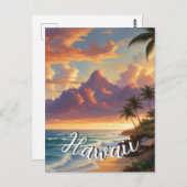  stijl Hawaiian Travel Honolulu Mid-Pacific Briefkaart (Voorkant / Achterkant)