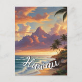  stijl Hawaiian Travel Honolulu Mid-Pacific Briefkaart (Voorkant)