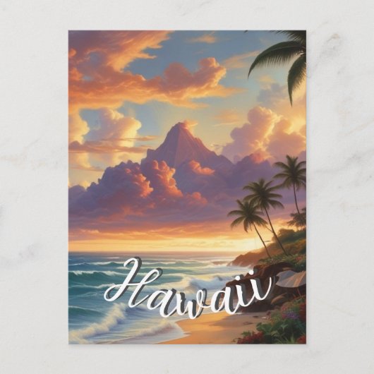  stijl Hawaiian Travel Honolulu Mid-Pacific Briefkaart (Voorkant)