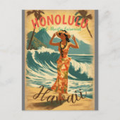  stijl Hawaiian Travel Honolulu Mid-Pacific Briefkaart (Voorkant)