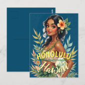  stijl Hawaiian Travel Honolulu Mid-Pacific Briefkaart (Voorkant / Achterkant)