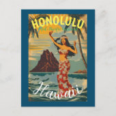  stijl Hawaiian Travel Honolulu Mid-Pacific Briefkaart (Voorkant)