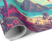 stijl Hawaiian Travel Honolulu Mid-Pacific Cadeaupapier (Rol Hoek)
