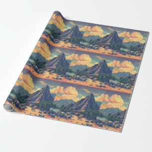 stijl Hawaiian Travel Honolulu Mid-Pacific Cadeaupapier