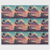  stijl Hawaiian Travel Honolulu Mid-Pacific Cadeaupapier (Vlak)