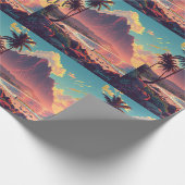  stijl Hawaiian Travel Honolulu Mid-Pacific Cadeaupapier (Hoek)