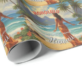  stijl Hawaiian Travel Honolulu Mid-Pacific Cadeaupapier (Rol Hoek)
