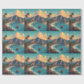 stijl Hawaiian Travel Honolulu Mid-Pacific Cadeaupapier (Vlak)